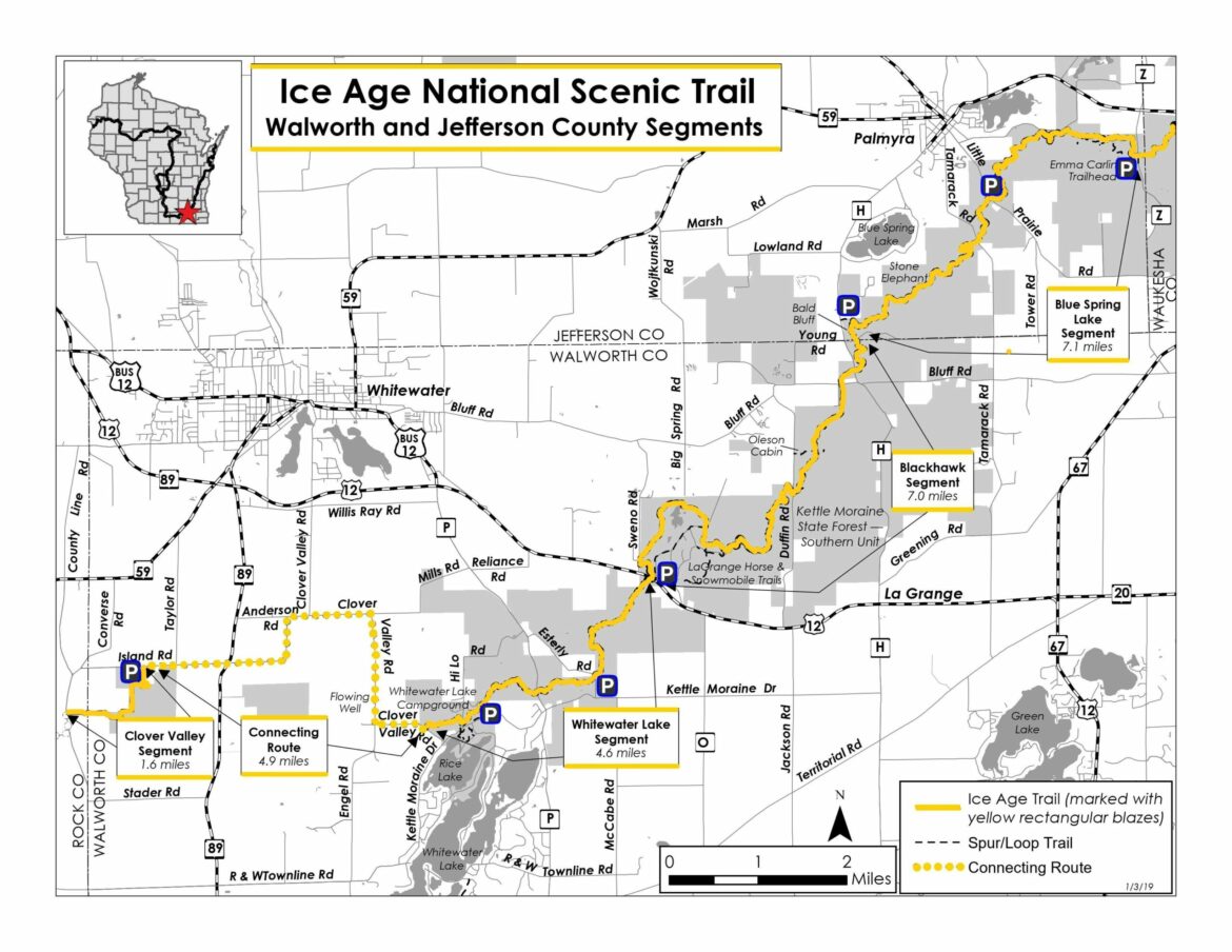 Ice Age Trail map
